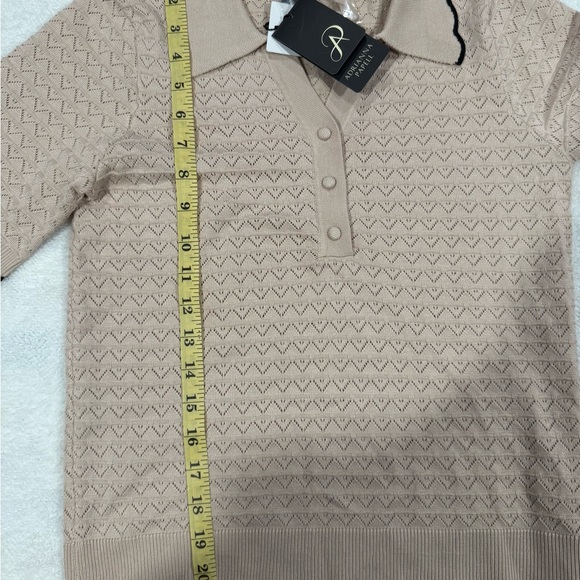 ADRIANNA PAPELL Beige Short Sleeve women t-Shirt - Picture 9 of 9